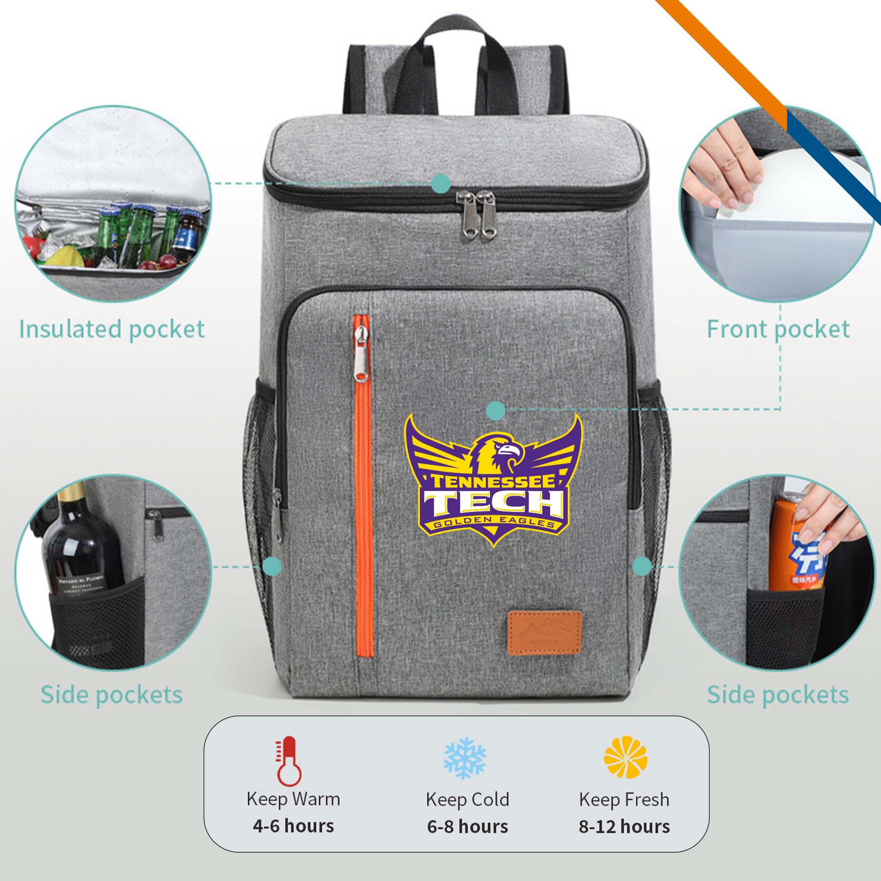 Ziway Outdoor PEVA Insulated Cooler Backpack 4