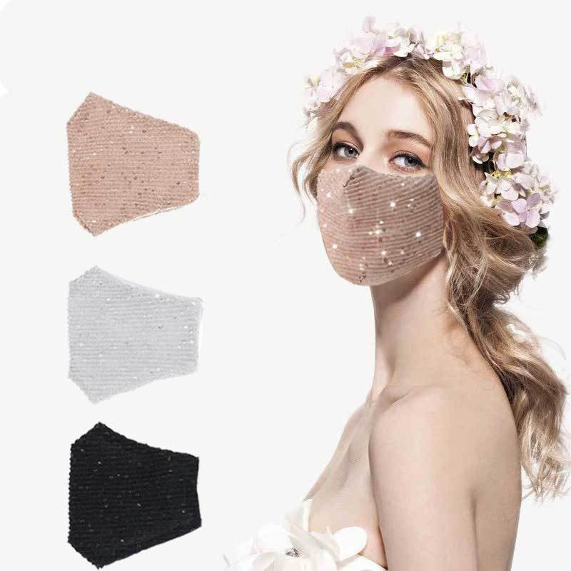 Sequin Face Cover Face Masks w/ Filter Pocket 2