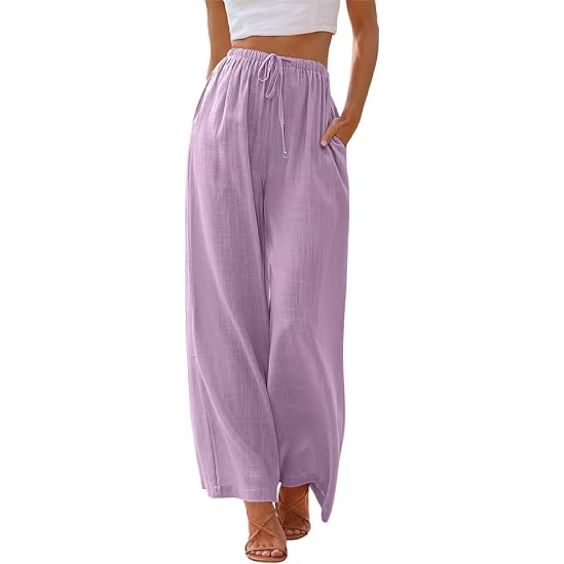 Women's Linen Summer Palazzo Pants 23