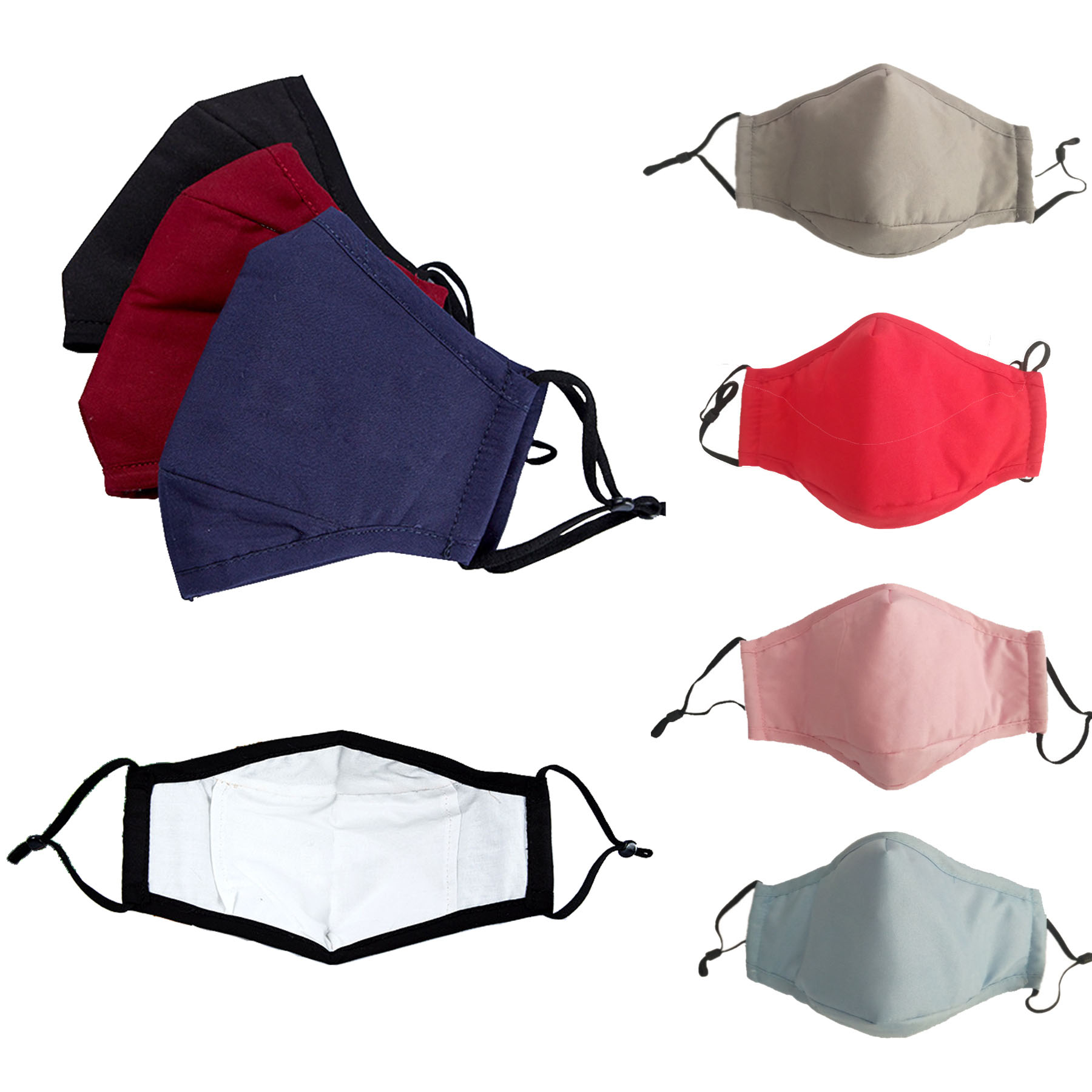 3 Ply Reusable Cotton Mask With Adjustable Earloop 1