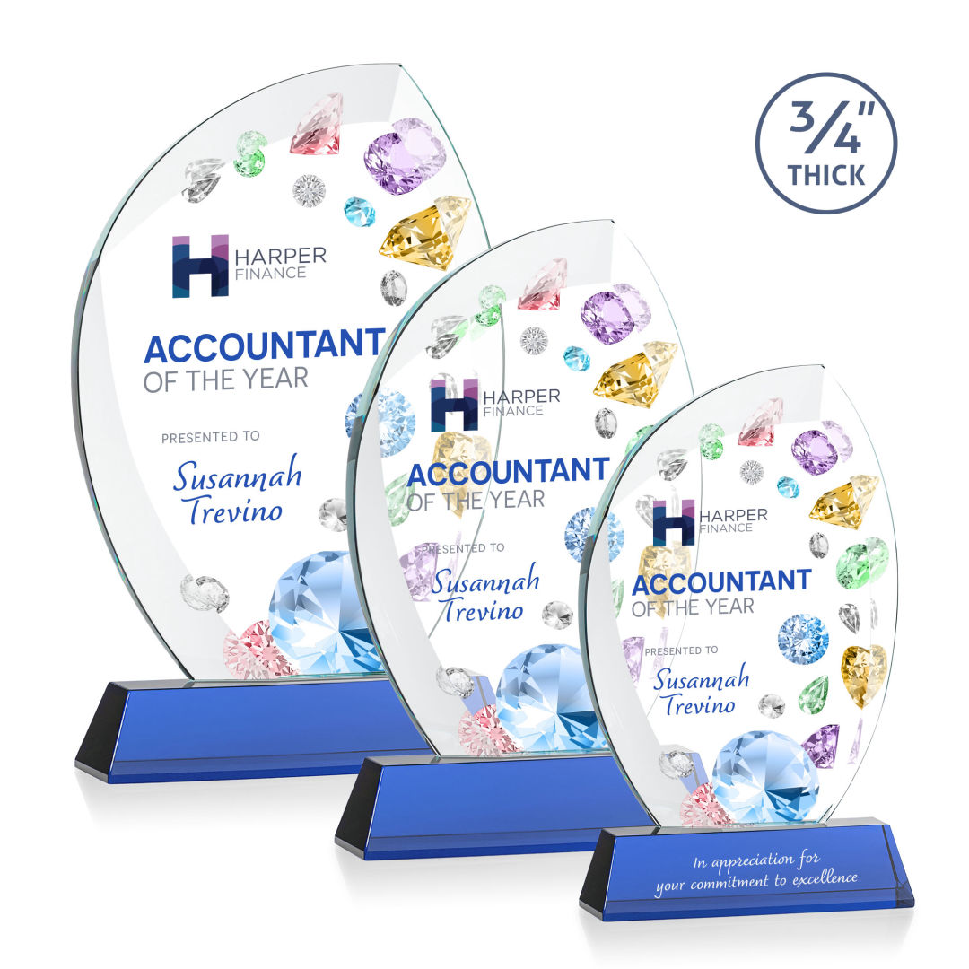 Wichita VividPrint™ Award on Newhaven Base - Blue