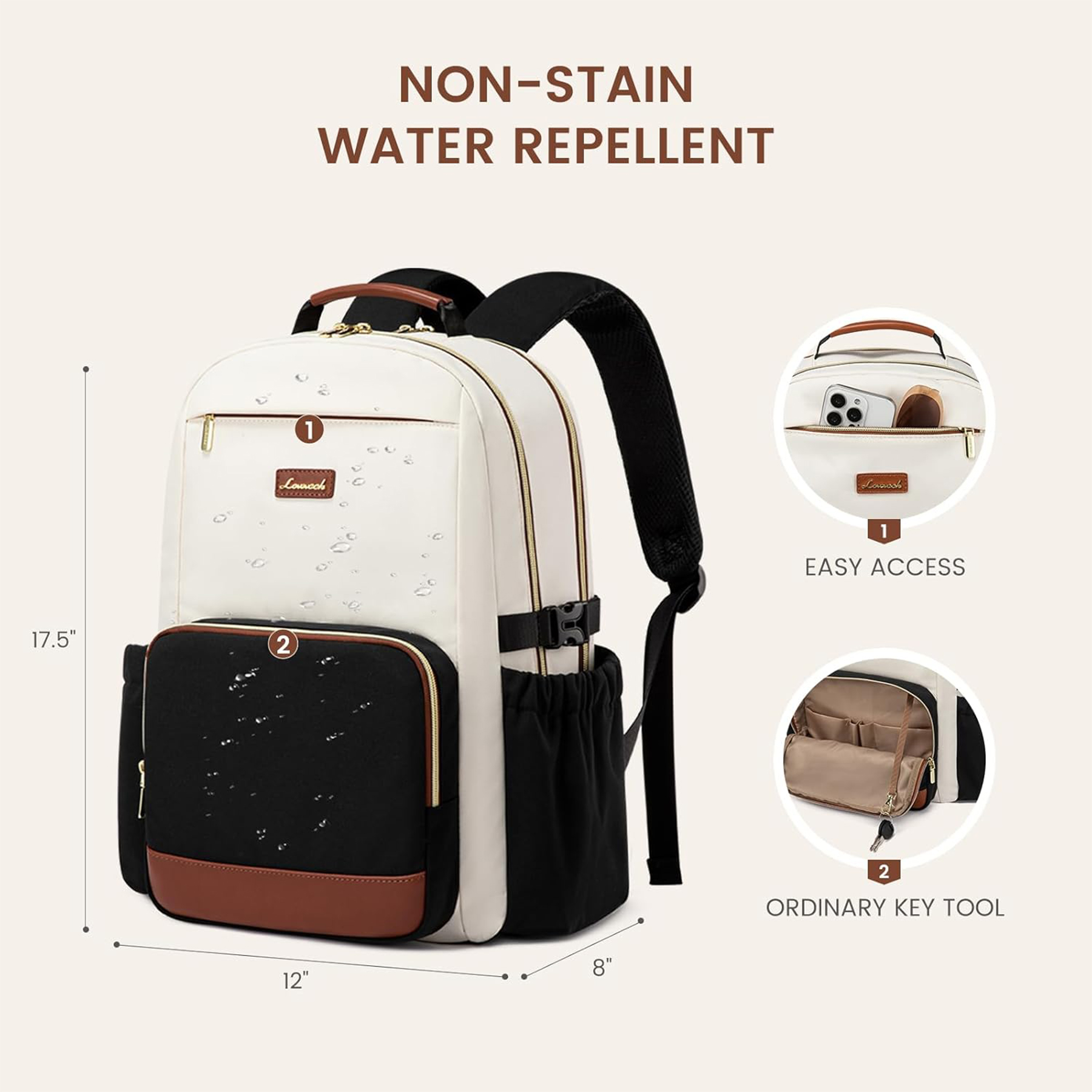 Women College Commuter Laptop Backpack 17