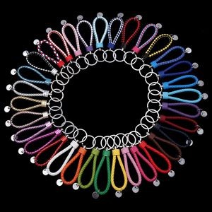 Sophisticated Weaved PU Leather Keychain With Plastic Buckle 43