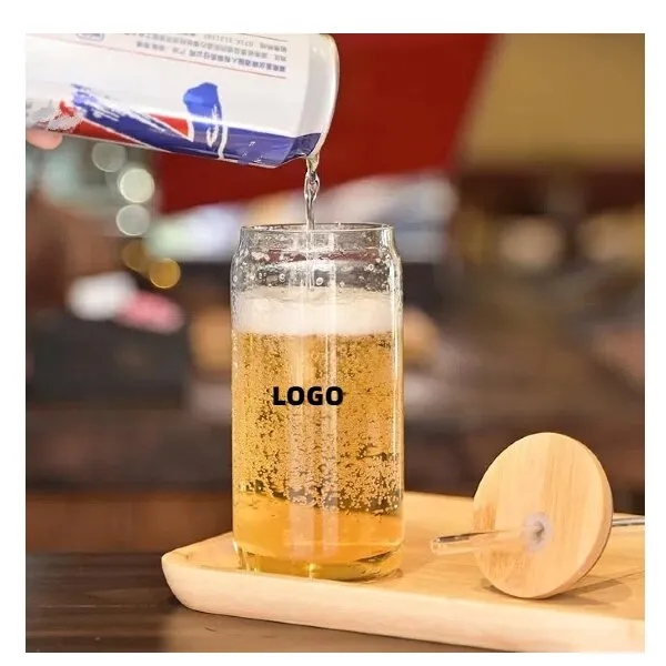 Glass Cups With Bamboo Lids And Straws 7