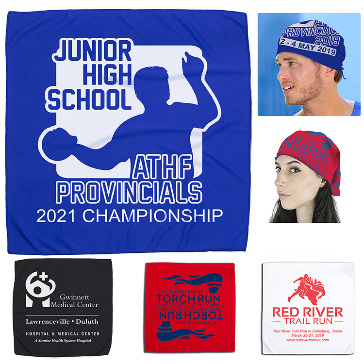 "THE COOLING BANDANA" Recylced RPET 155 GSM – 22" H x 22" W 33