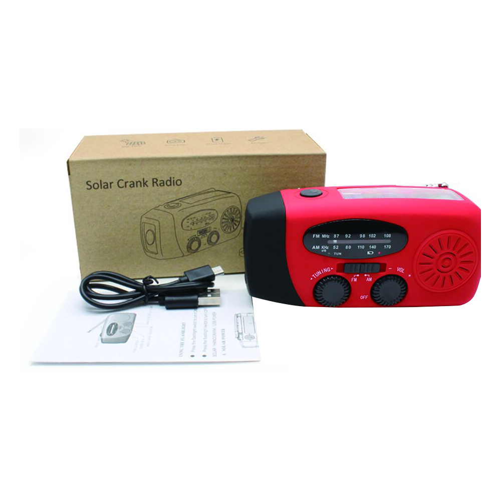 ResQ Emergency Radio – AM/FM/NOAA with LED Flashlight, 1000mAh Power Bank, Solar & Hand Crank 18