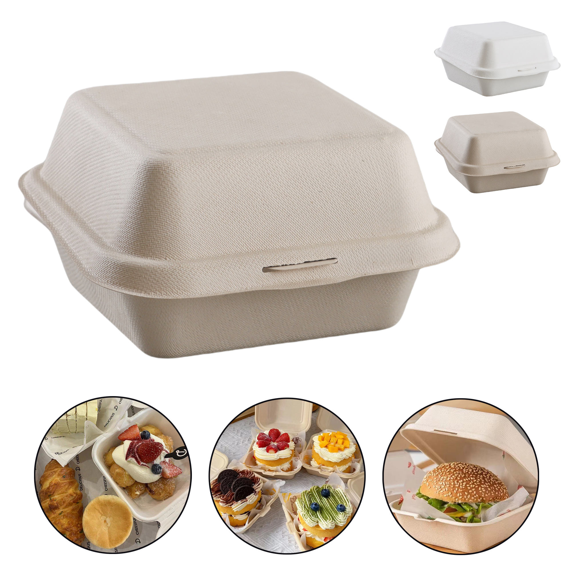Biodegradable Burger Box - Large Capacity 2