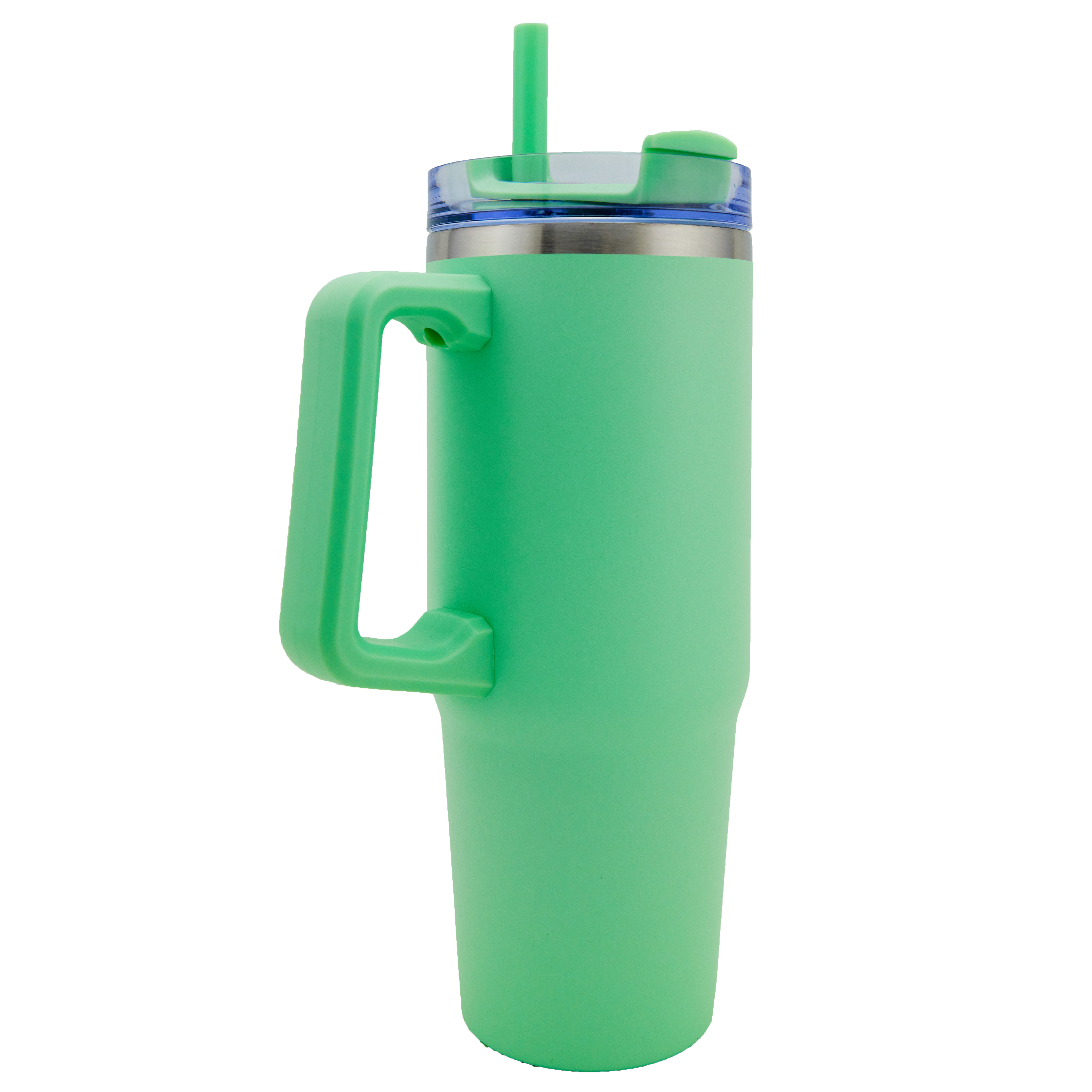 Newport 30oz Double wall Stainless Steel Vacuum Insulated Tumbler with Handle and Straw Light Green 3