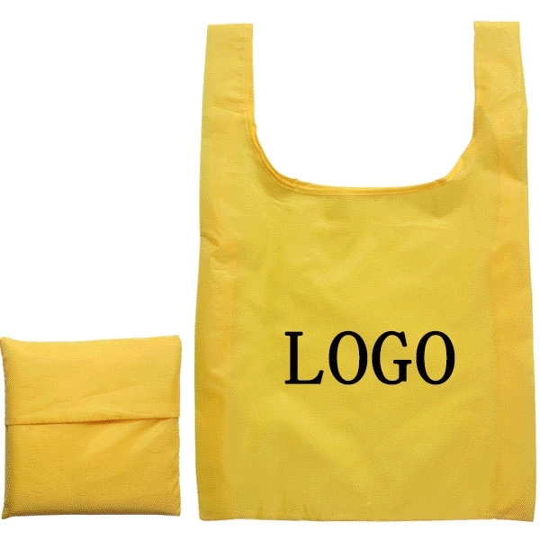 Foldable Polyester Grocery Tote Bag, custom tote bag with logo imprint 3
