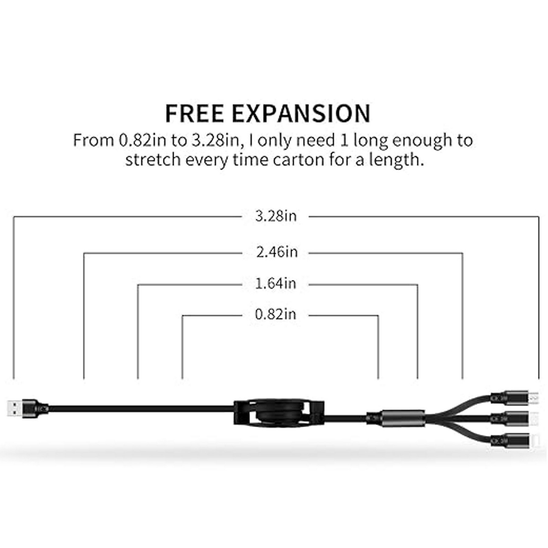 One To Three Retractable Data Cable 2