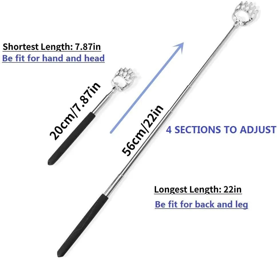 Extendable Stainless Steel Bear Claw Back Scratcher 2