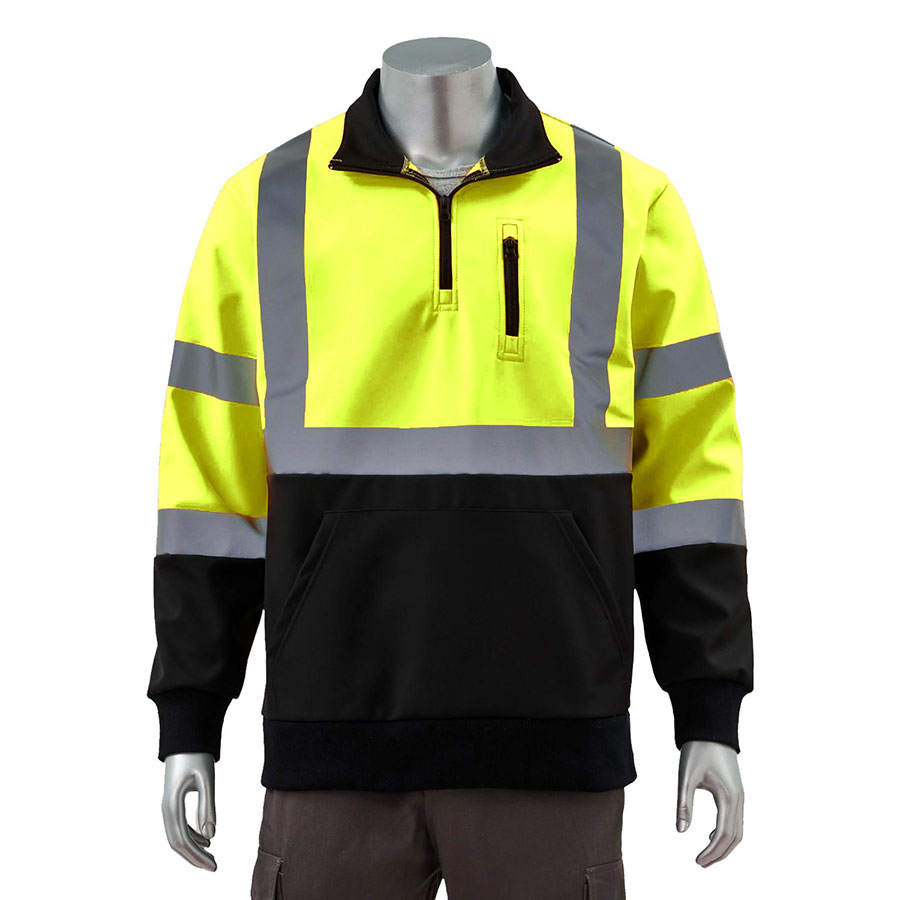 VISIPRO Reflective Colorblock Safety Quarter-Zip Sweatshirt 9