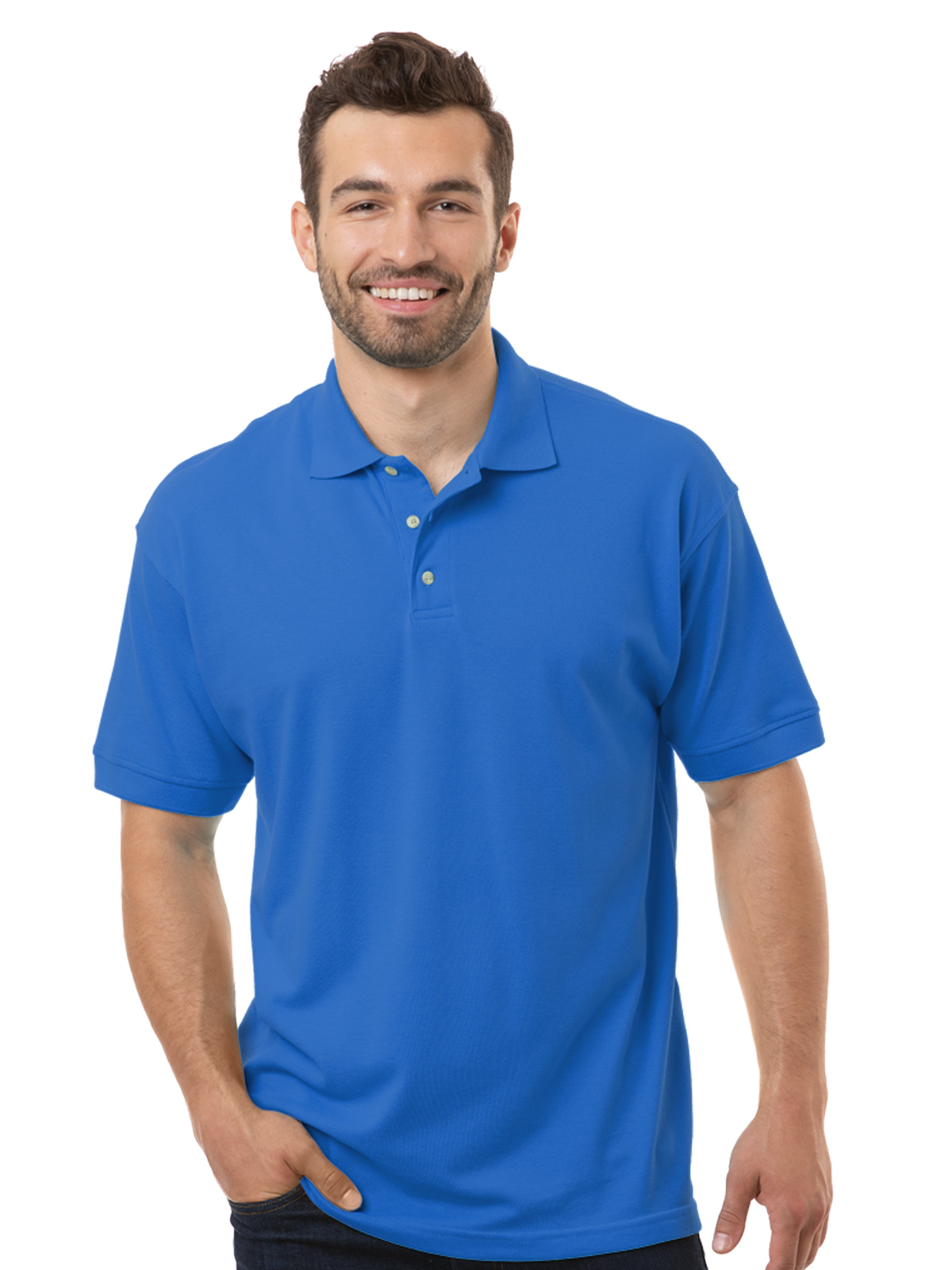 Blue Generation - Men's Pocketless Superblend Short Sleeve Polo 22