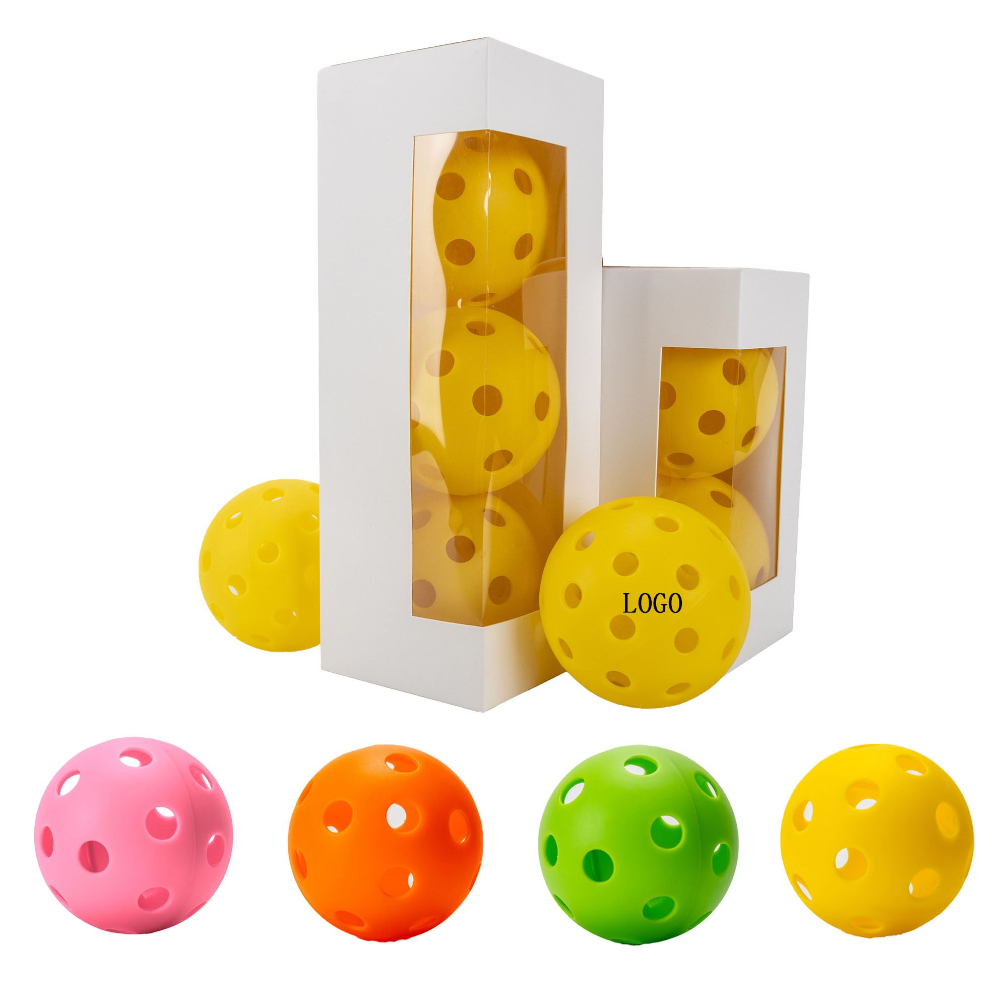 3" 26-Hole TPE Custom Outdoor Pickleball Balls 2