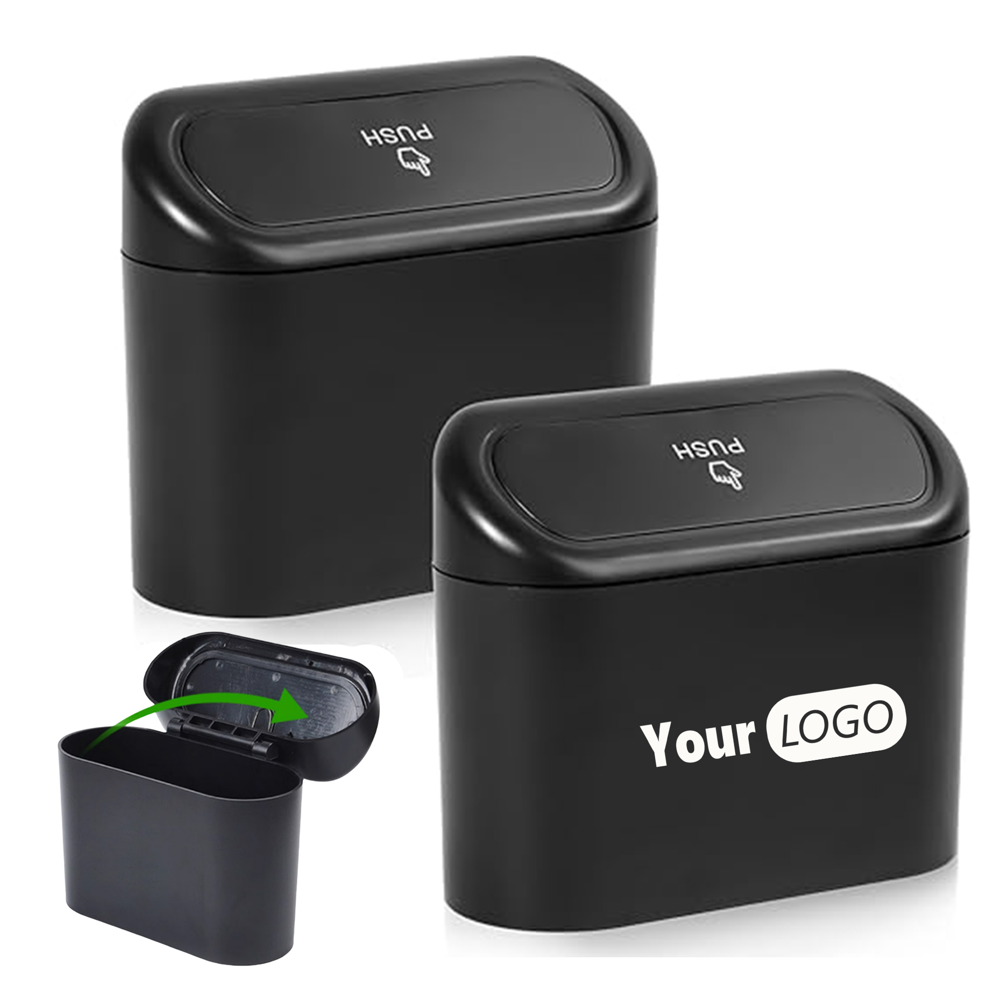 Mini Car Trash Can With Lid 2