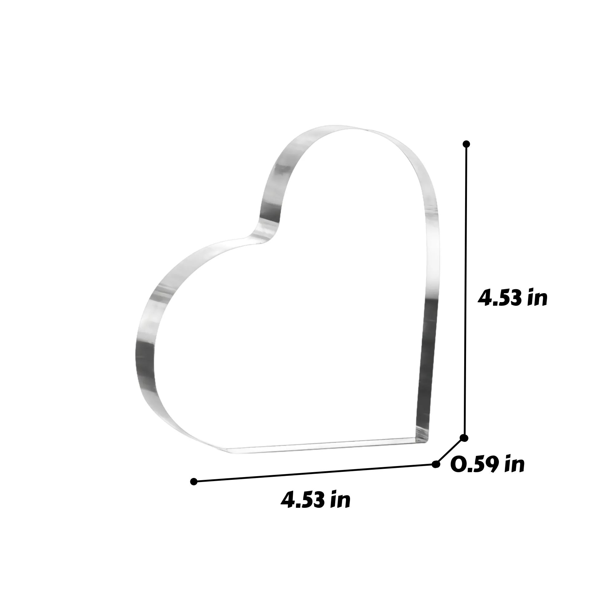 Acrylic Heart Decor Home Desk Ornament 2