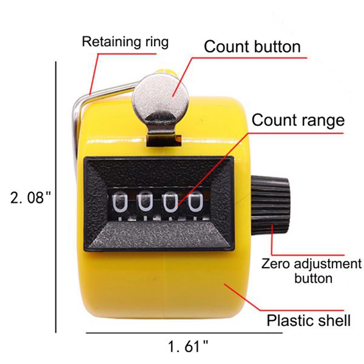 4 Digits Number Metal Clicker Golf Hand Tally Click Counter 4