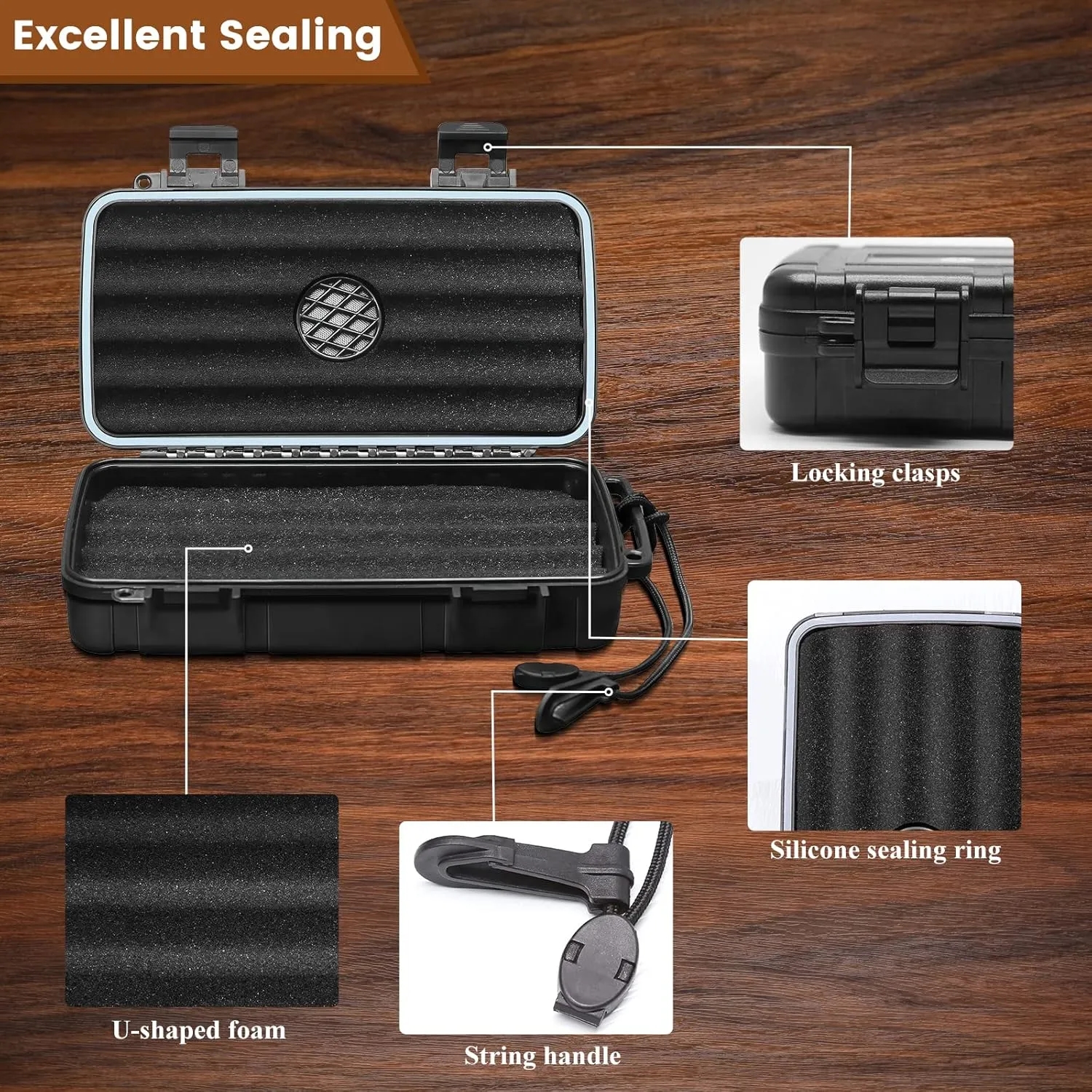 Luxury Personalized Cigar Humidor with Humidifier for Men Executive Client Gifts 7