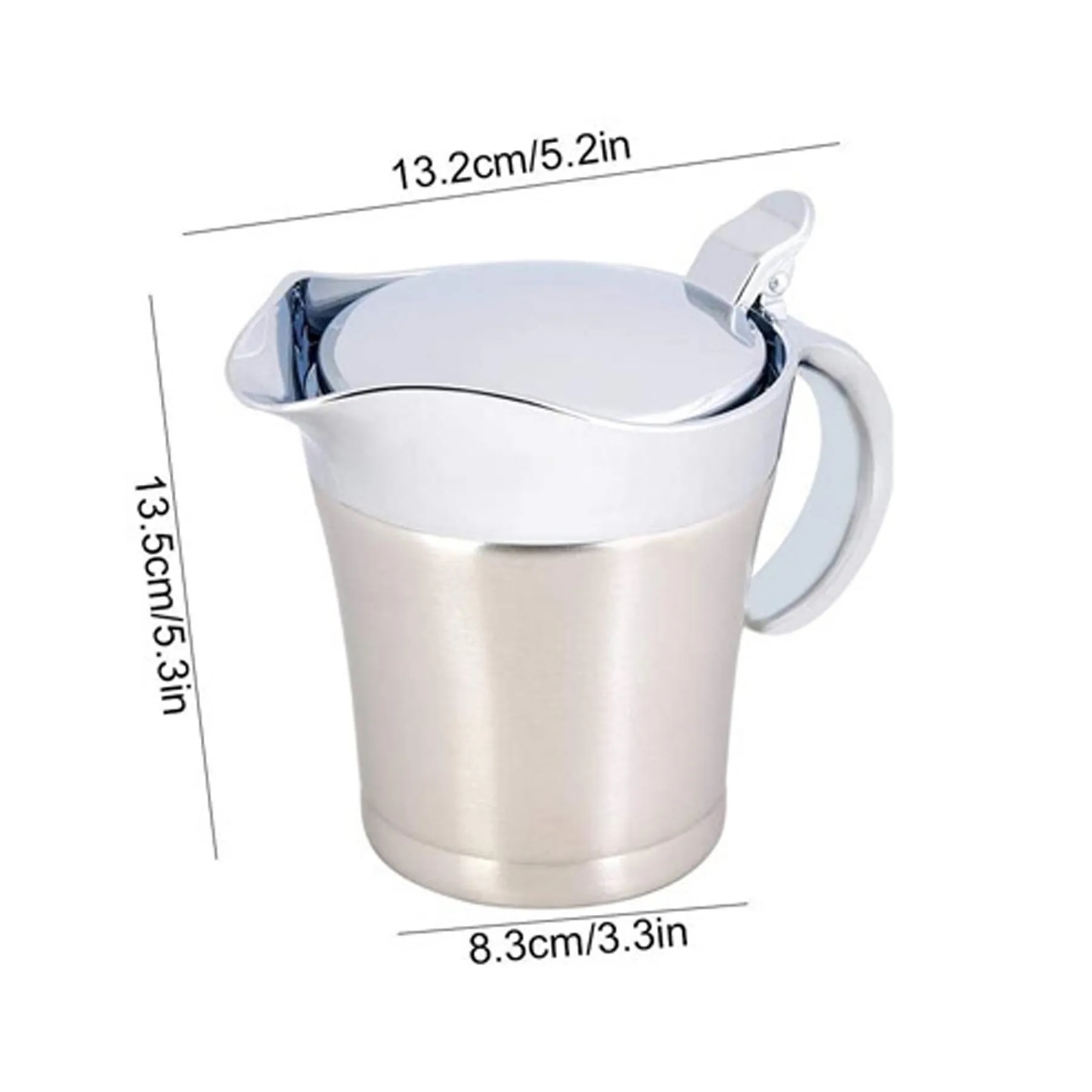 16 oz Stainless Double Insulated Gravy Boat/Sauce Jug w/Lid 5