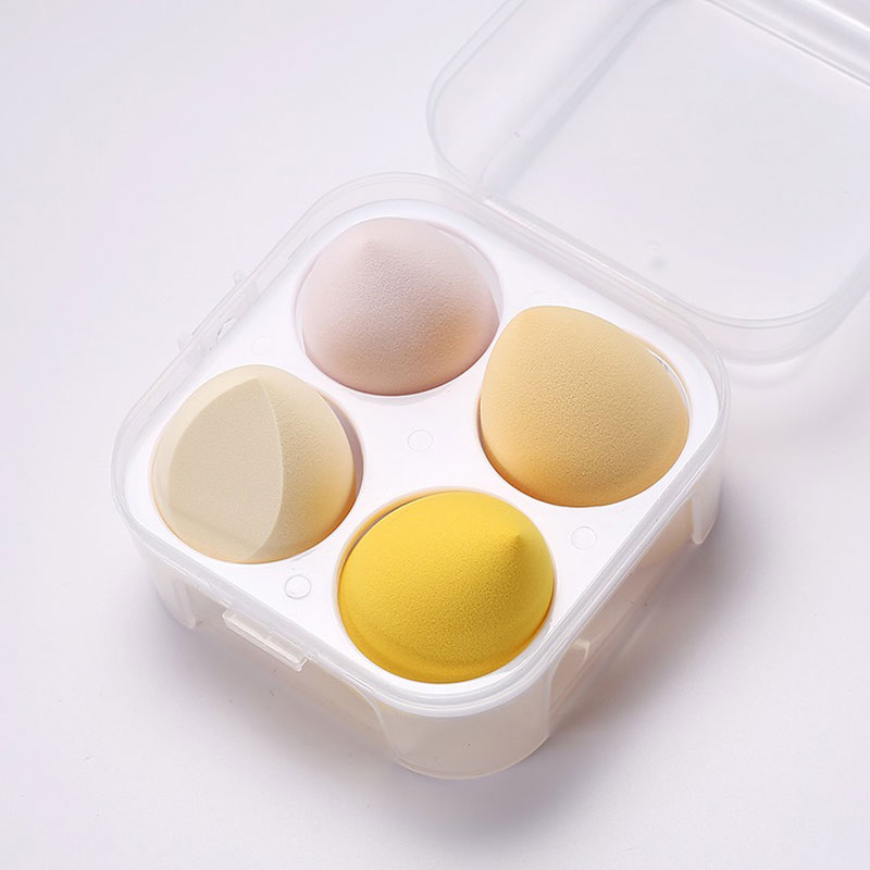 4 Pcs Makeup Sponges Blender Set w/Egg Case 5