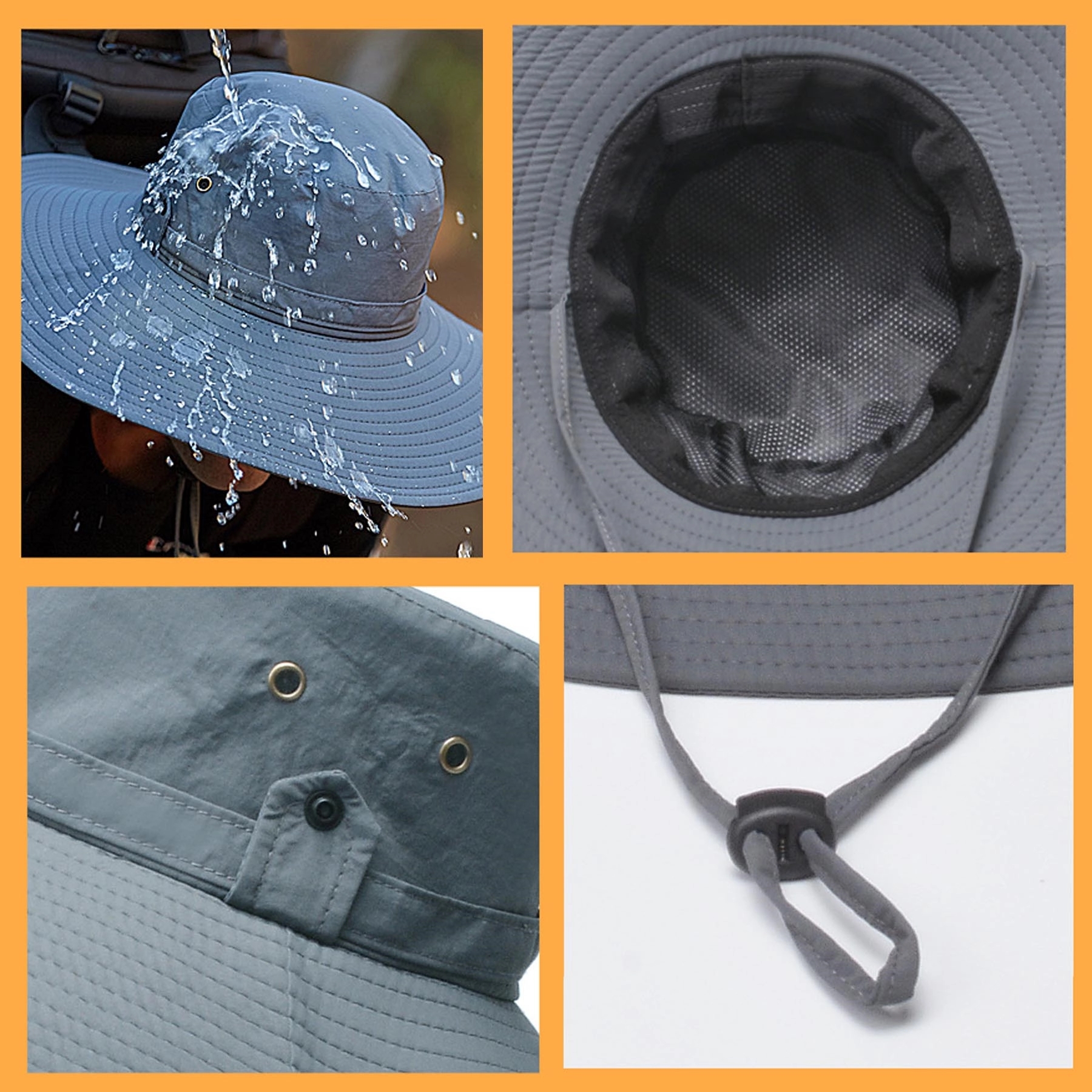 Waterproof Wide Brim Bucket Hat 1