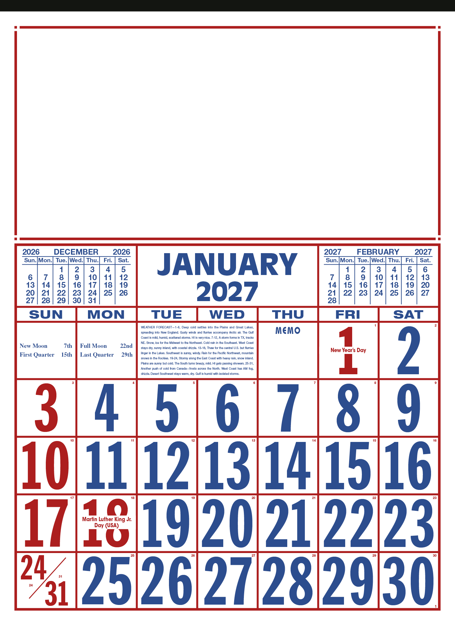 Skinner & Kennedy® Commercial 12-Sheet Calendar 8