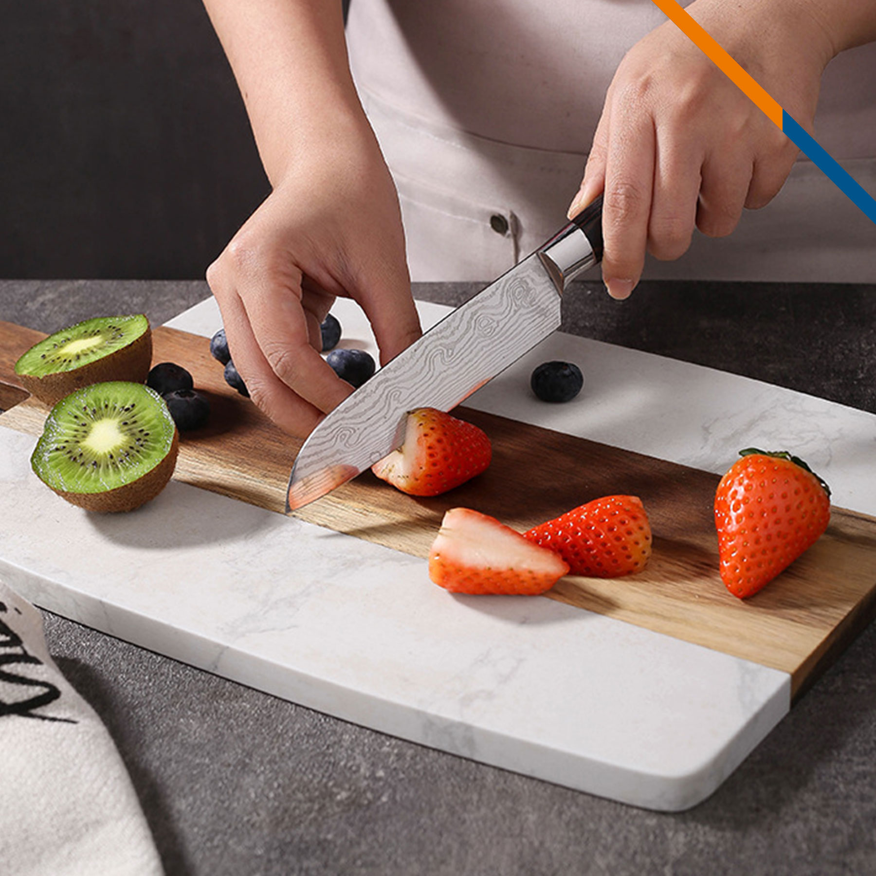 Hendrix Marble Acacia Wood Cutting Board 2