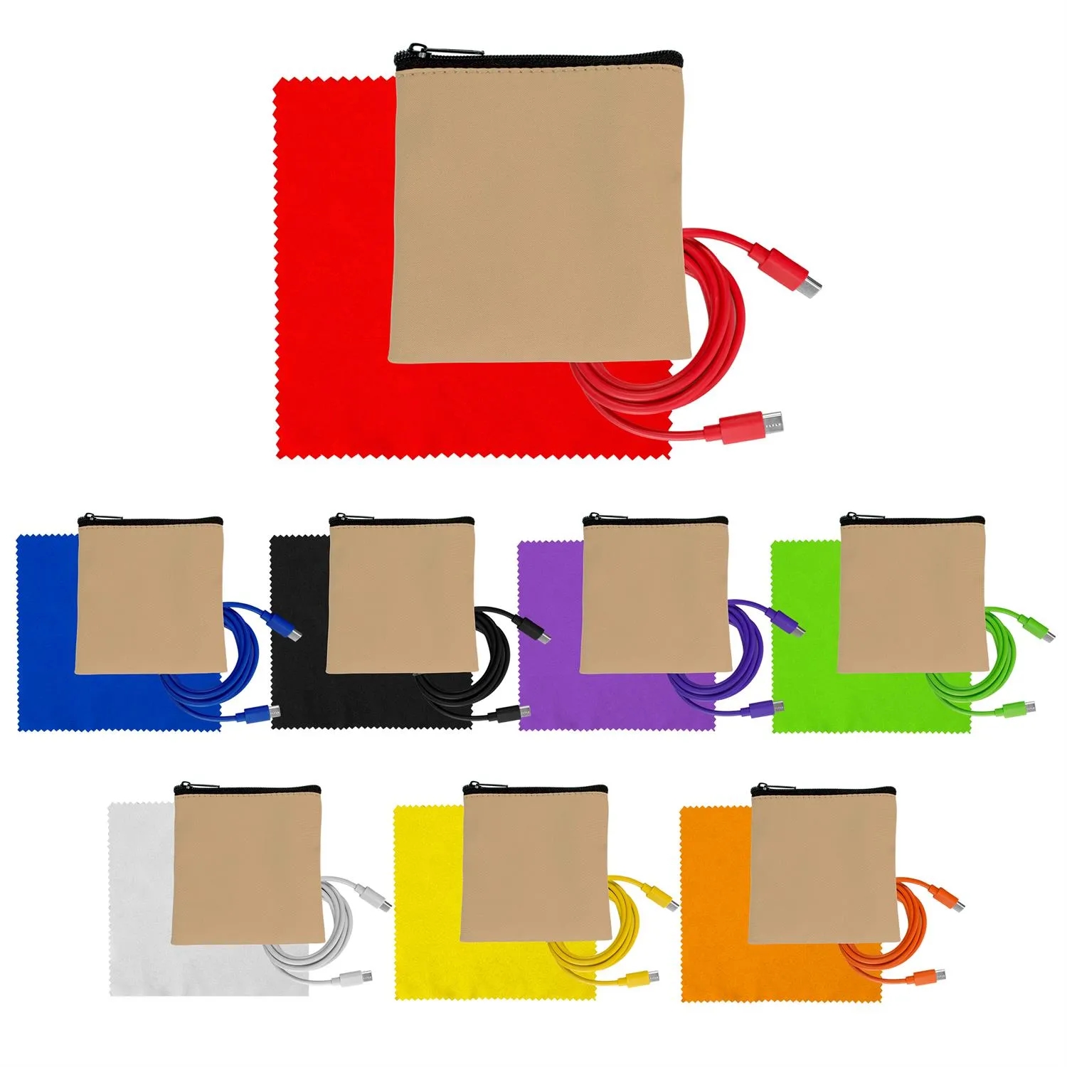 Tan Executive C to C Cable & Cloth Set 10