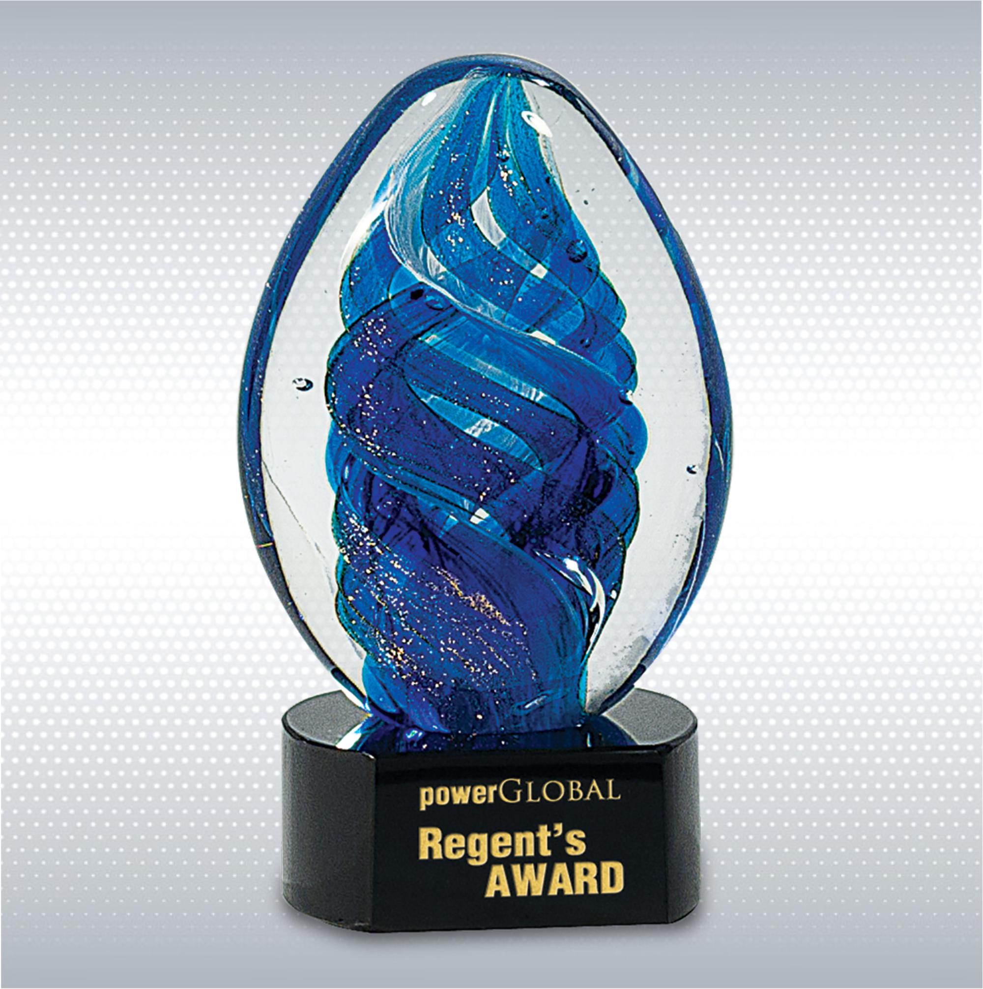 Blue Oval Swirl Art Glass 4