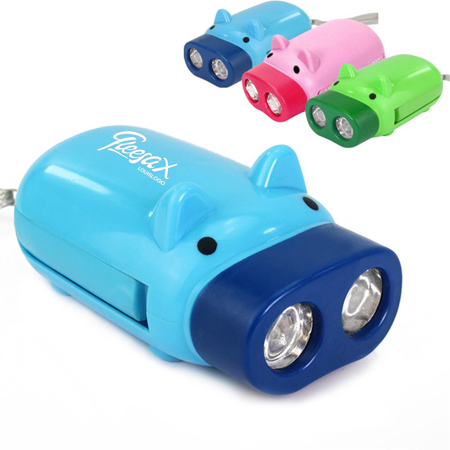 Pig Shape Hand Press Electric Flashlight 9