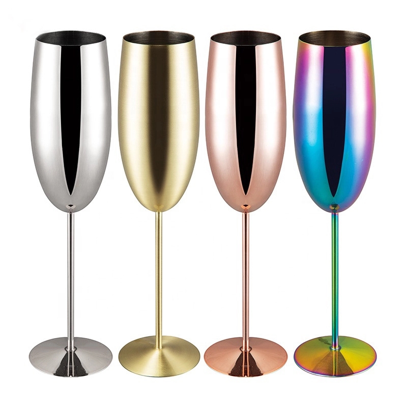 Custom 8.5 oz Stainless Steel Champagne Glasses 5