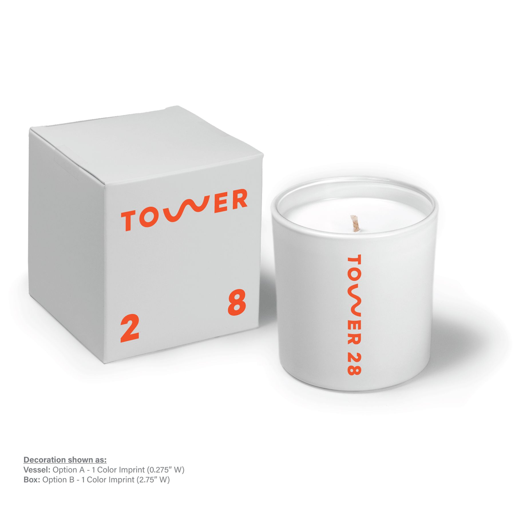 9 oz White Candle with Gift Box Printed