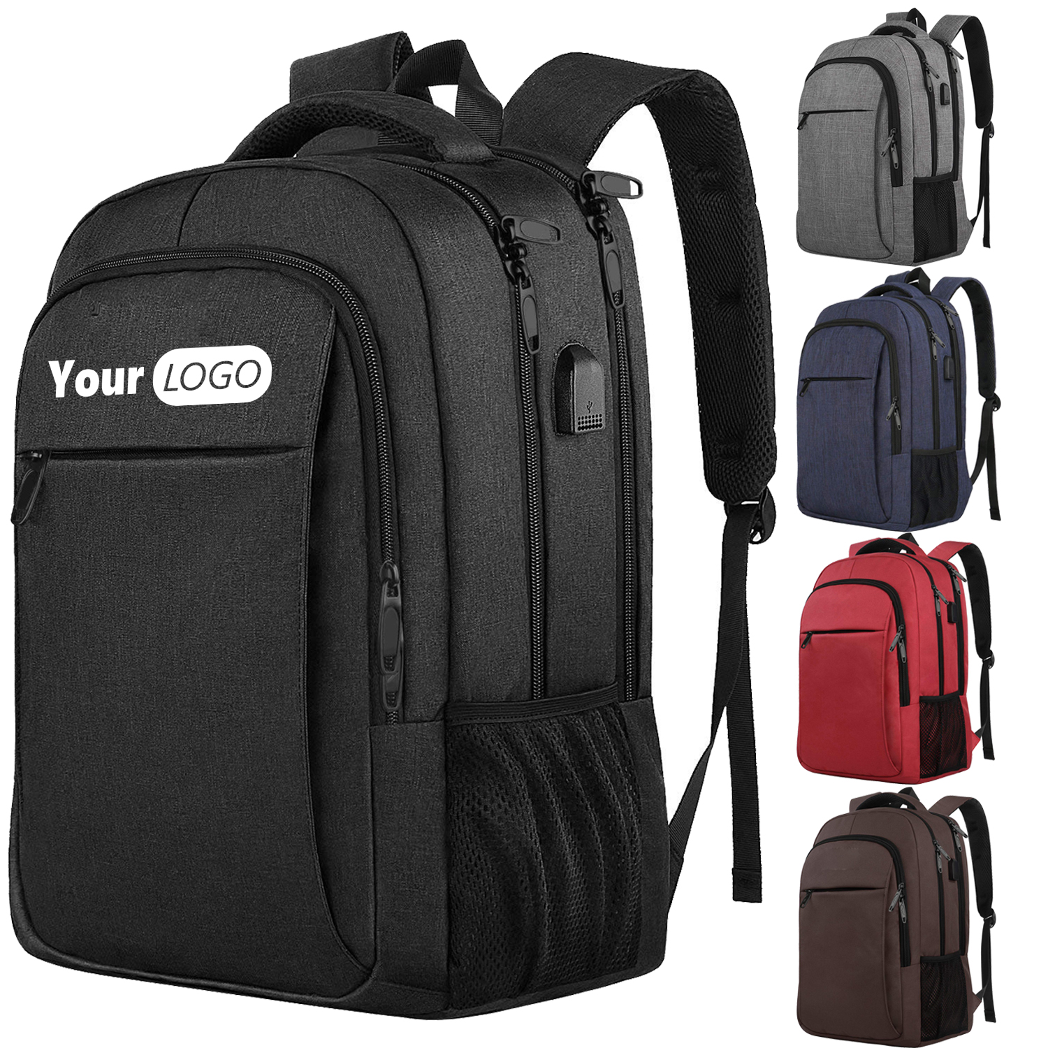 Business Anti Theft Laptop Backpack with USB Charging Port 4