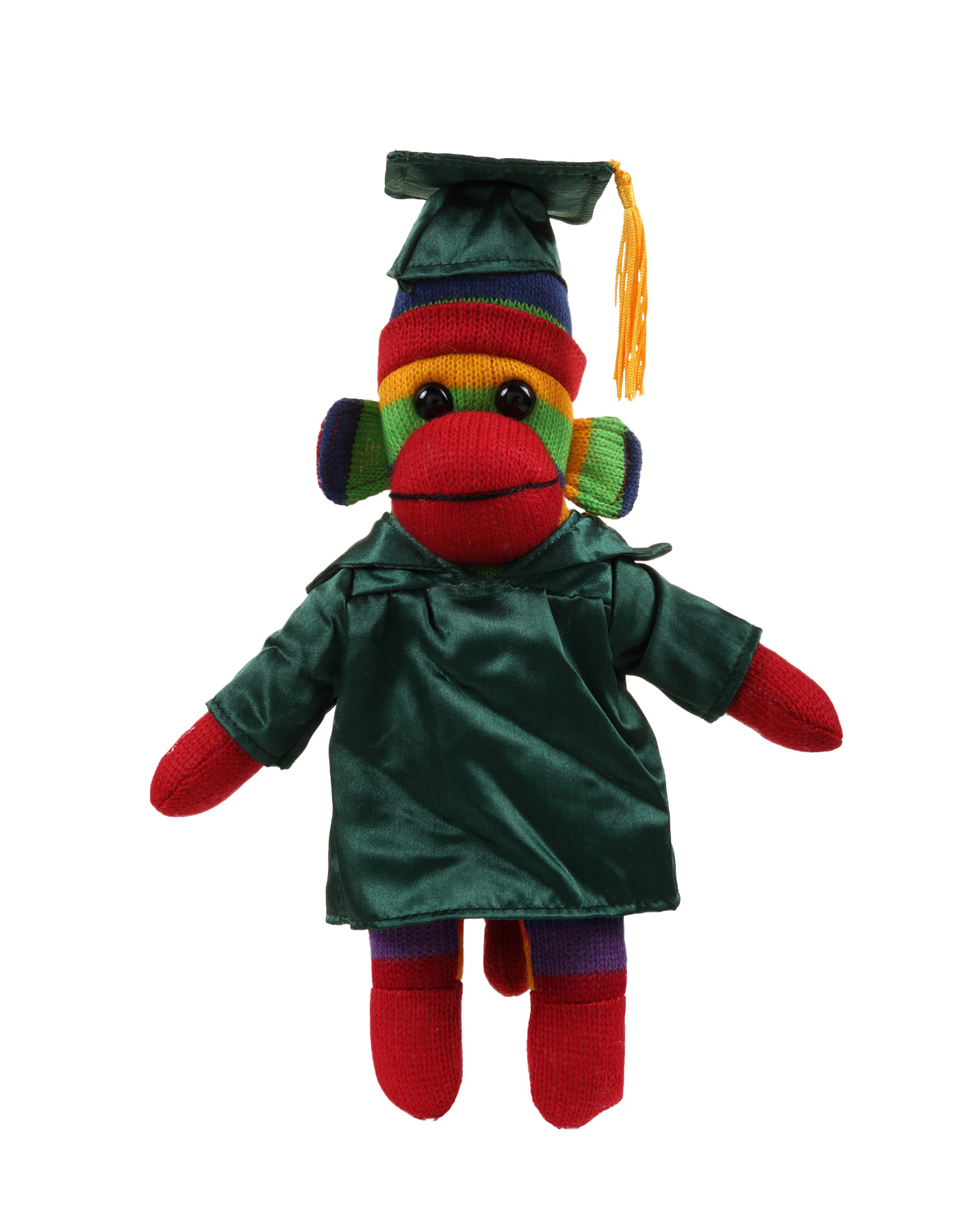 Rainbow Sock Monkey (Plush) in Graduation Cap & Gown 1