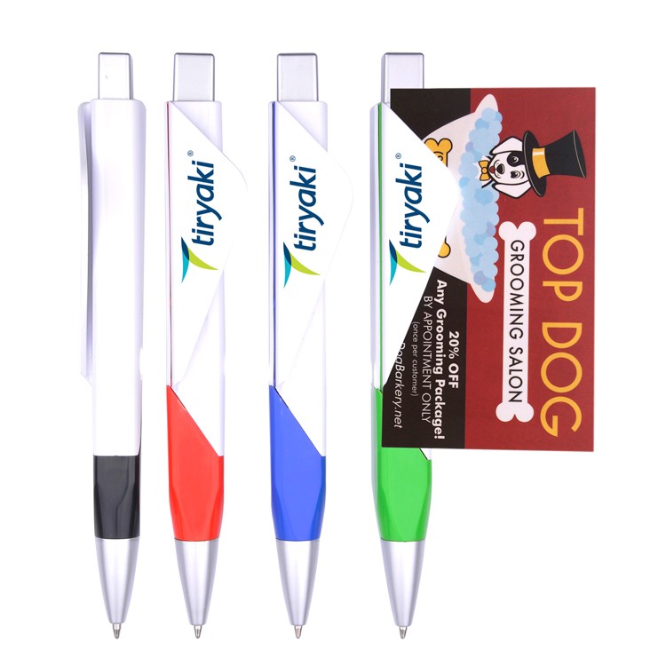 Plastic Pen w/ Business Card Holder 2