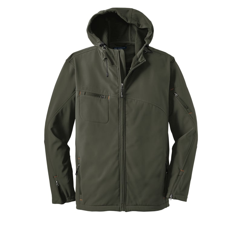 Port Authority Textured Hooded Soft Shell Jacket. 12