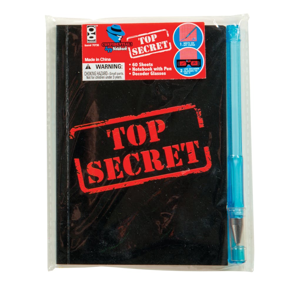 Top Secret Spy Notebook Sets - Decoder Glasses & Pen 2