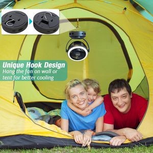 Rechargeable Camping Lantern Clip-On Fan With Hanging Hook 5