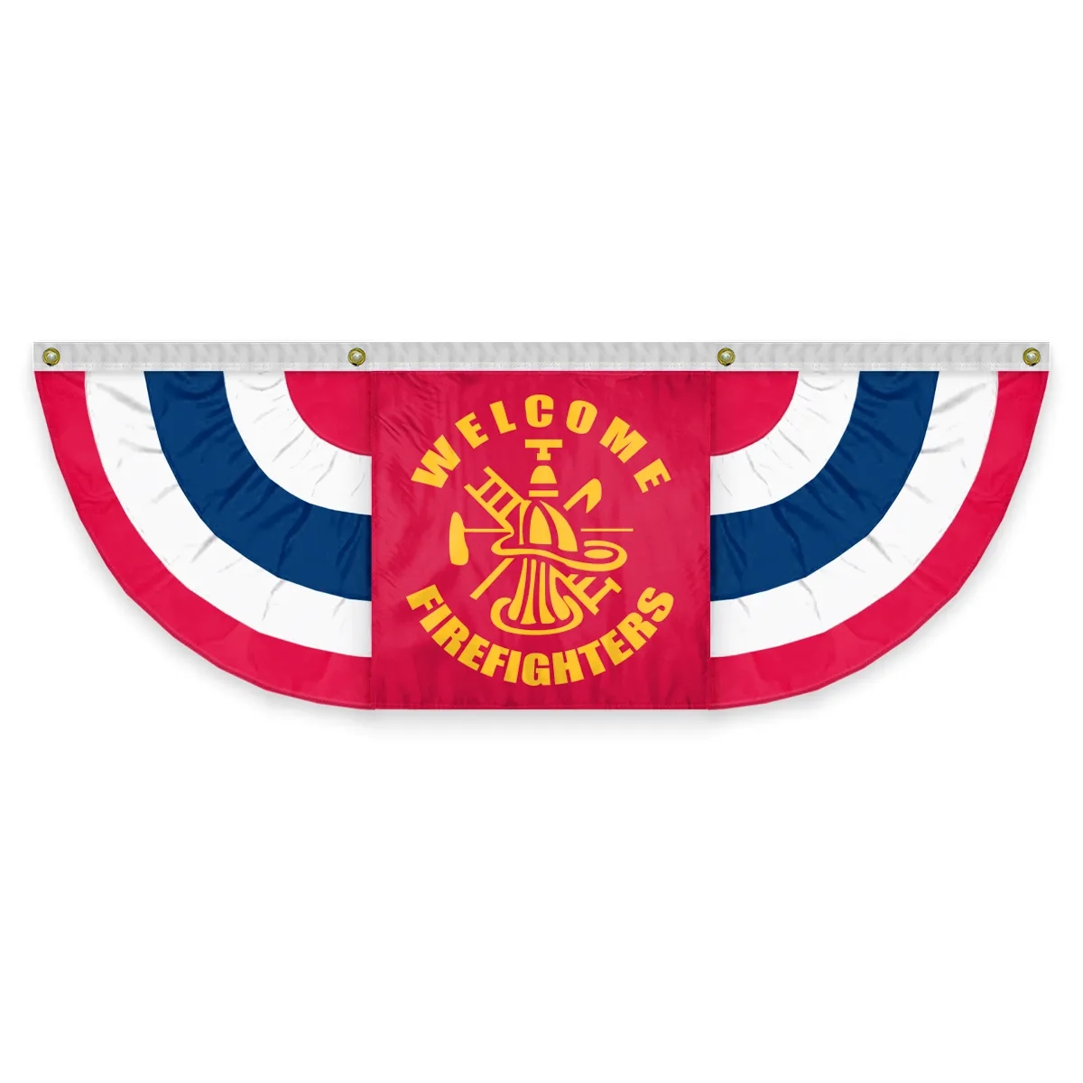 USA Pleated Full Fan With Firefighters Center 2