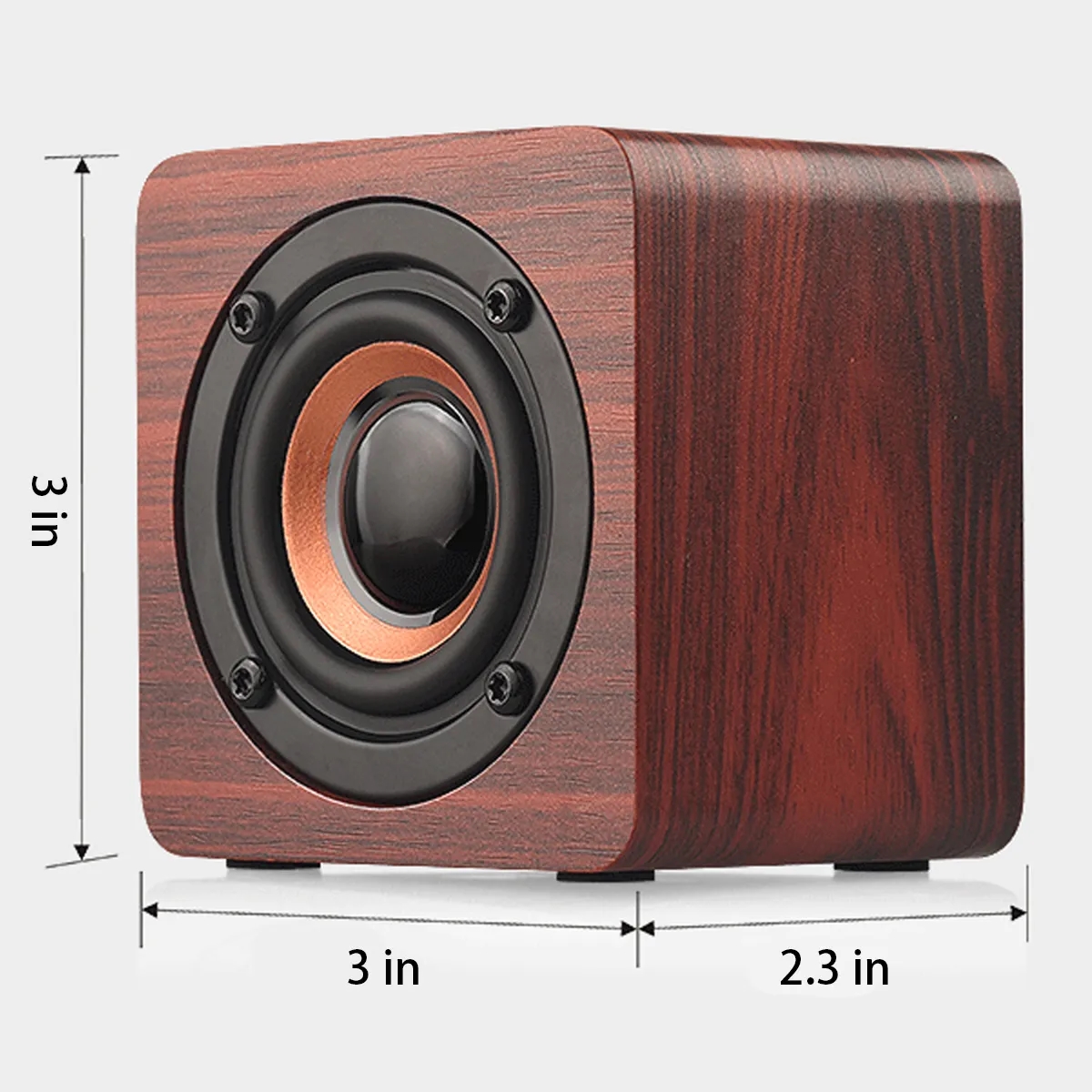 Mini Wooden Retro Portable BT Wireless USB-Powered Speaker 5