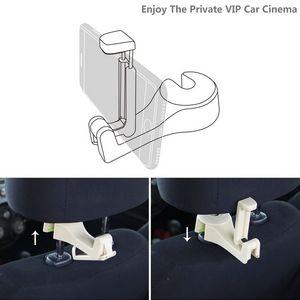 Car Headrest Bag Hanger And Phone Holder With Self Lock Switch 10