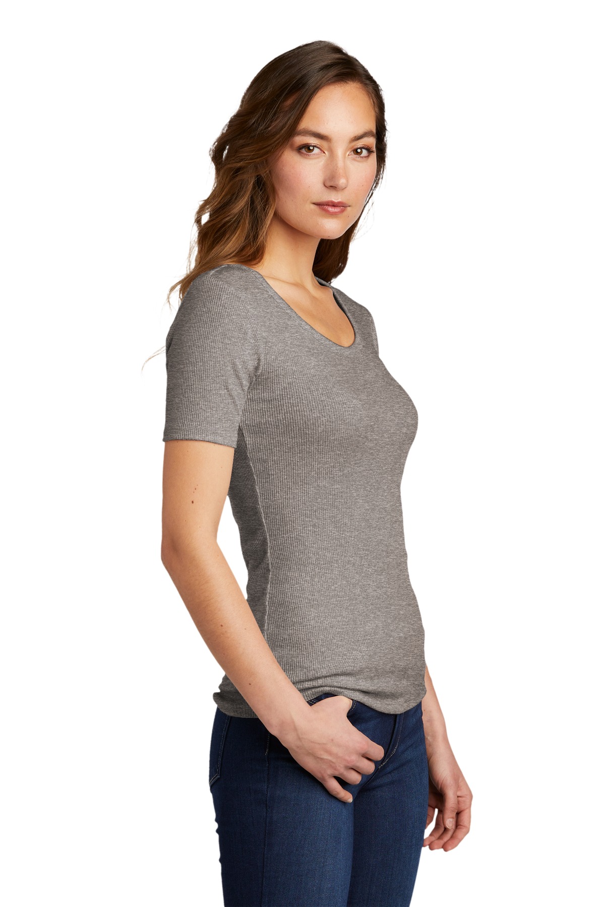 District® Women's V.I.T. Rib Scoop Neck Tee 1