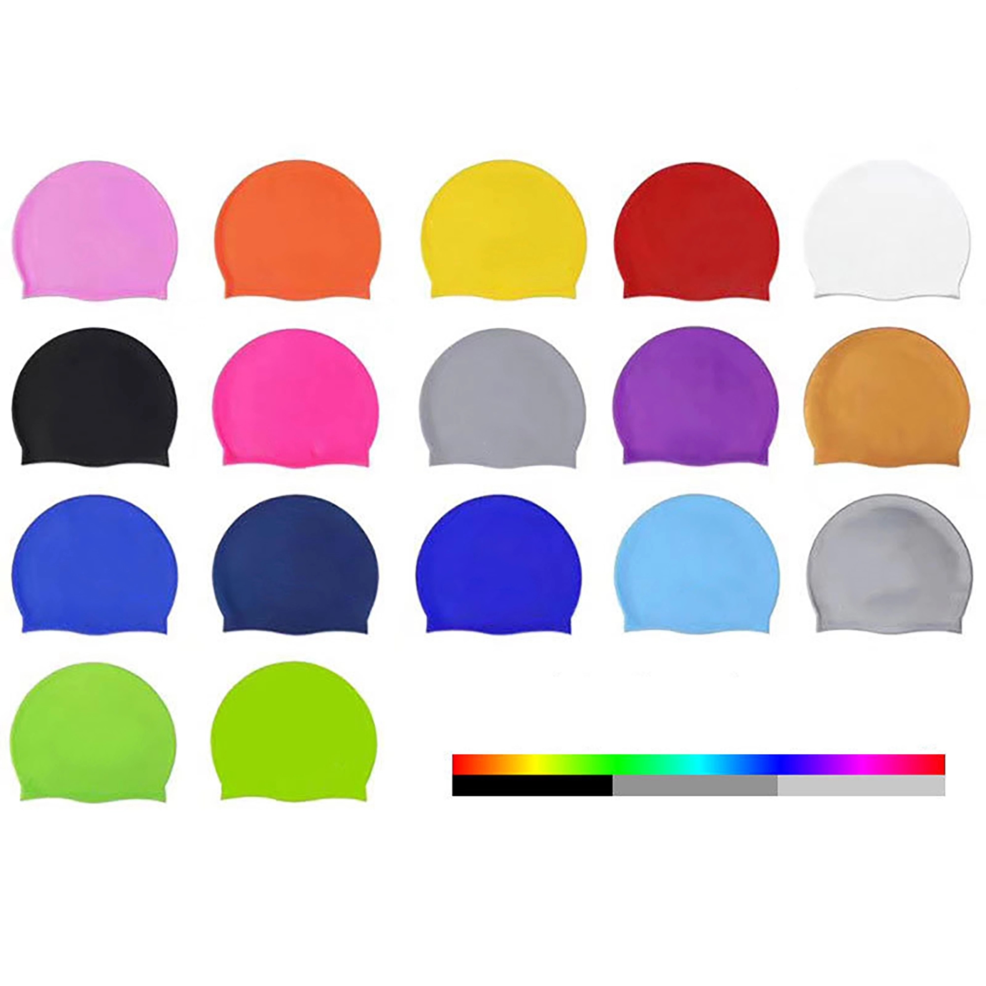 MOQ 50pcs Silicone Swim Cap For Long Hair 12