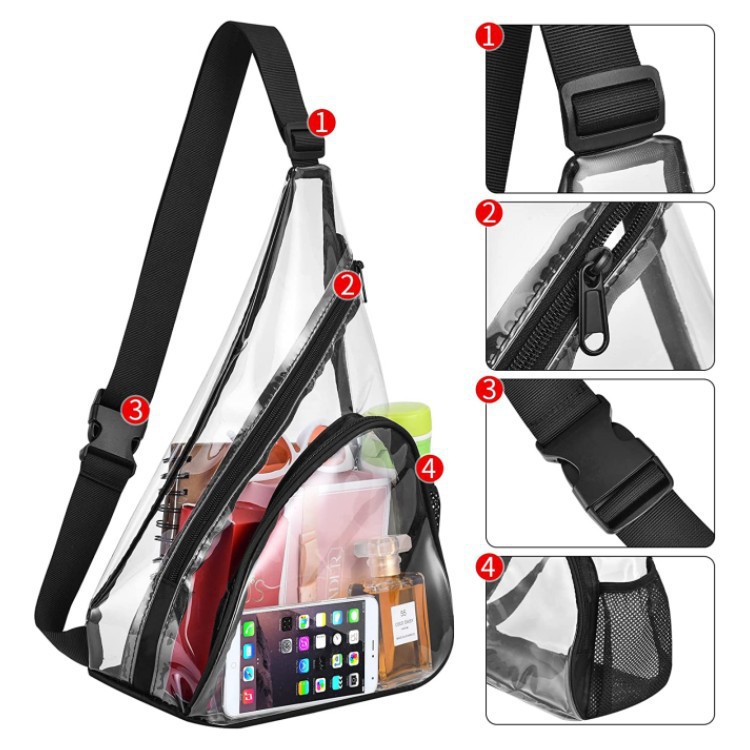 Transparent Shoulder Crossbody Backpack Chest Casual Daypack 3