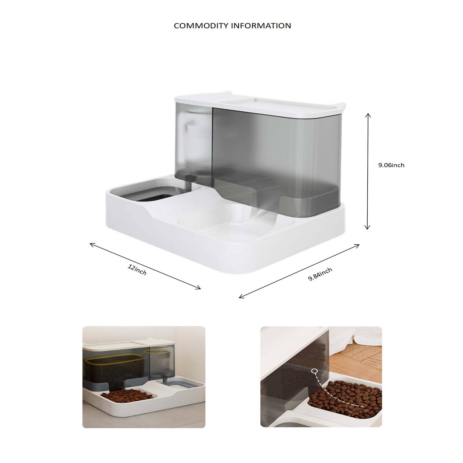 Automatic Feeder Water Dispenser Large Capacity 6