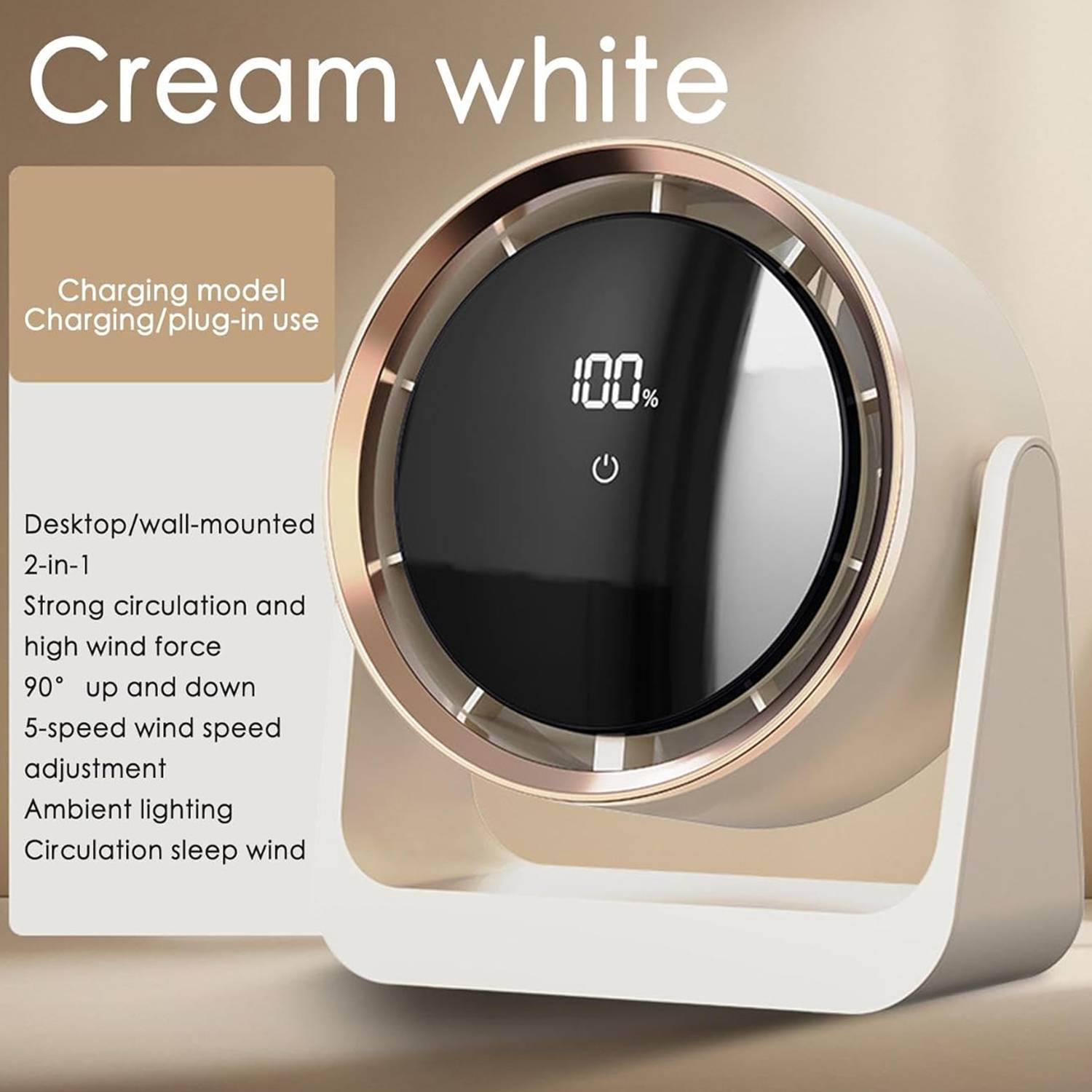 Mini Desktop Rechargeable Fan W/ Night Lights 5