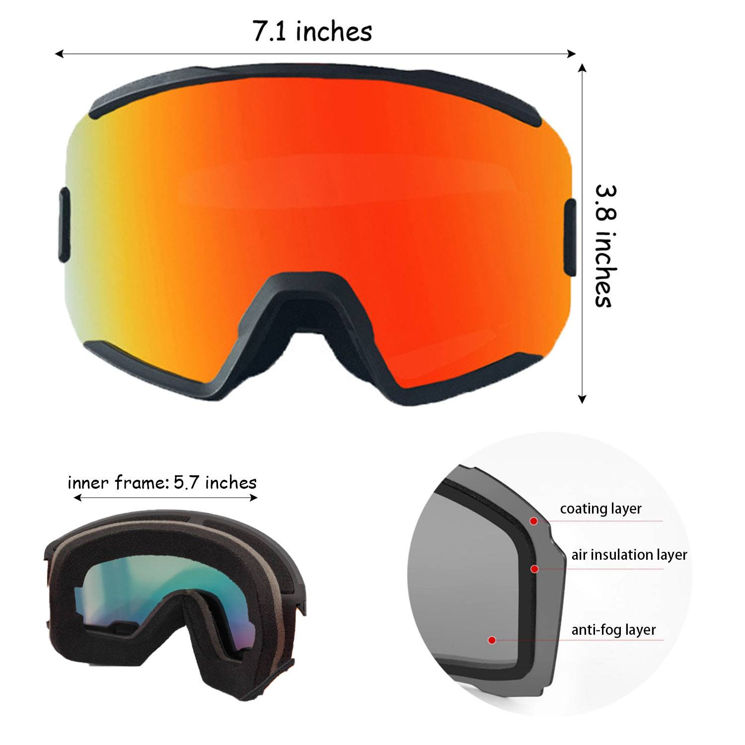 Double-Layer Ski Goggles 3
