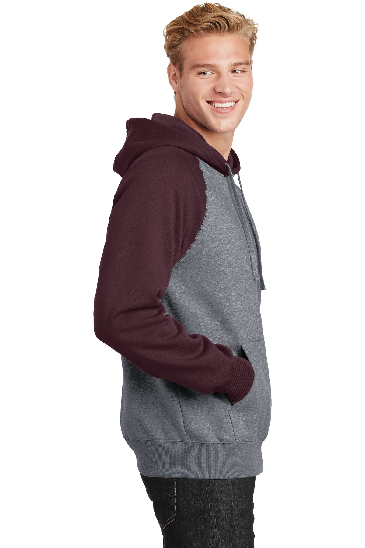 Sport-Tek Raglan Colorblock Pullover Hooded Sweatshirt. ST267 24