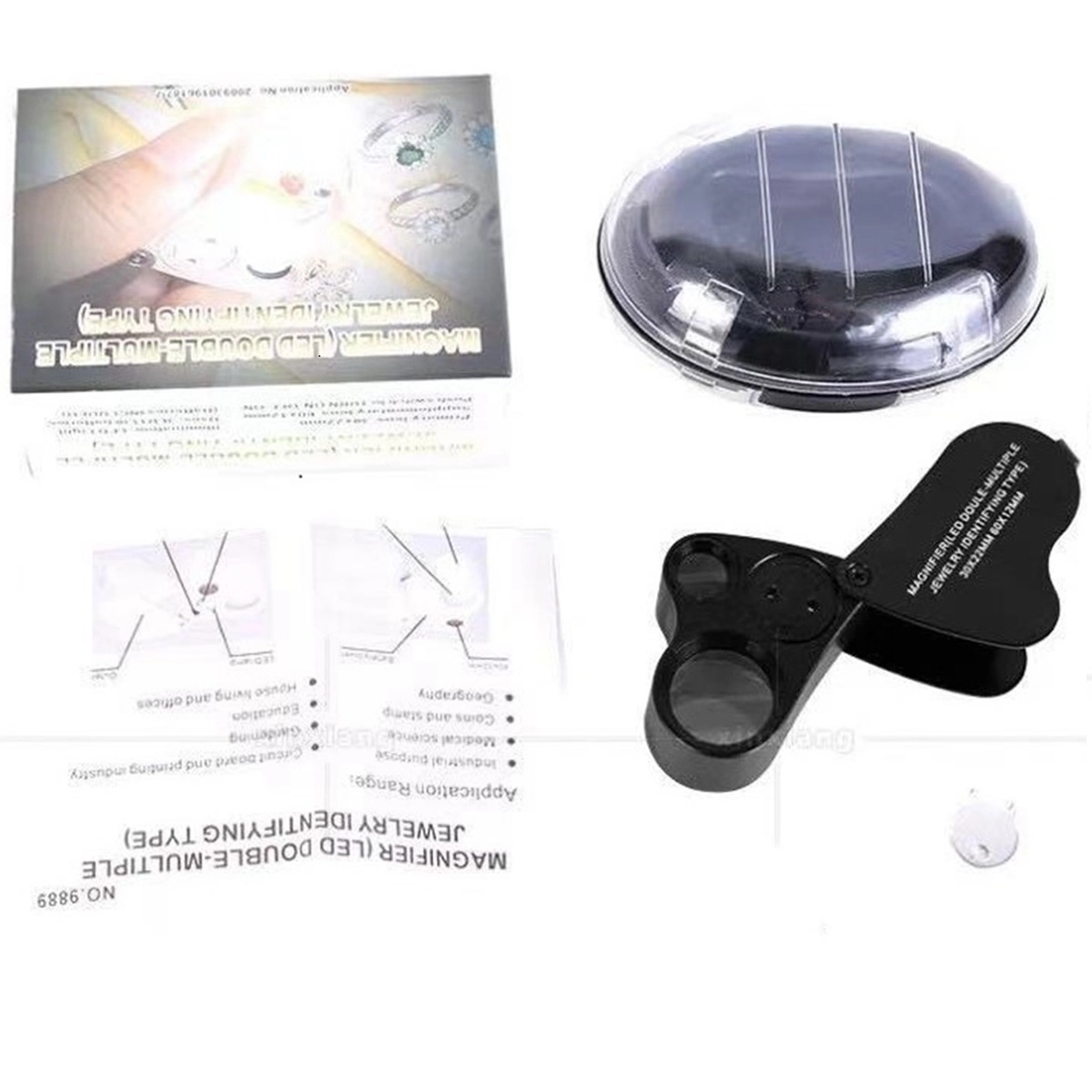 30X 60X Illuminated Jewelers Eye Loupe Magnifier 5