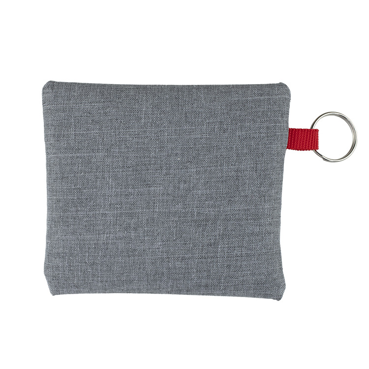 4-1/2" W x 4-1/2" H "CAPRI" Heathered Gray Zipper Pouch 9